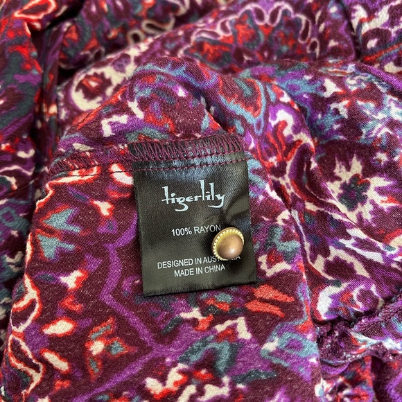 TIgerlily Women’s Playsuit Size 12 Long Sleeves Purple Red Pre Owned. - Picture 12 of 13